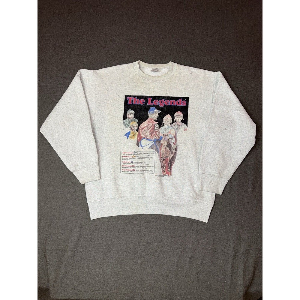 Vintage ‘89 Fruit of The Loom The Legends Horse Gray Sweatshirt Size Large